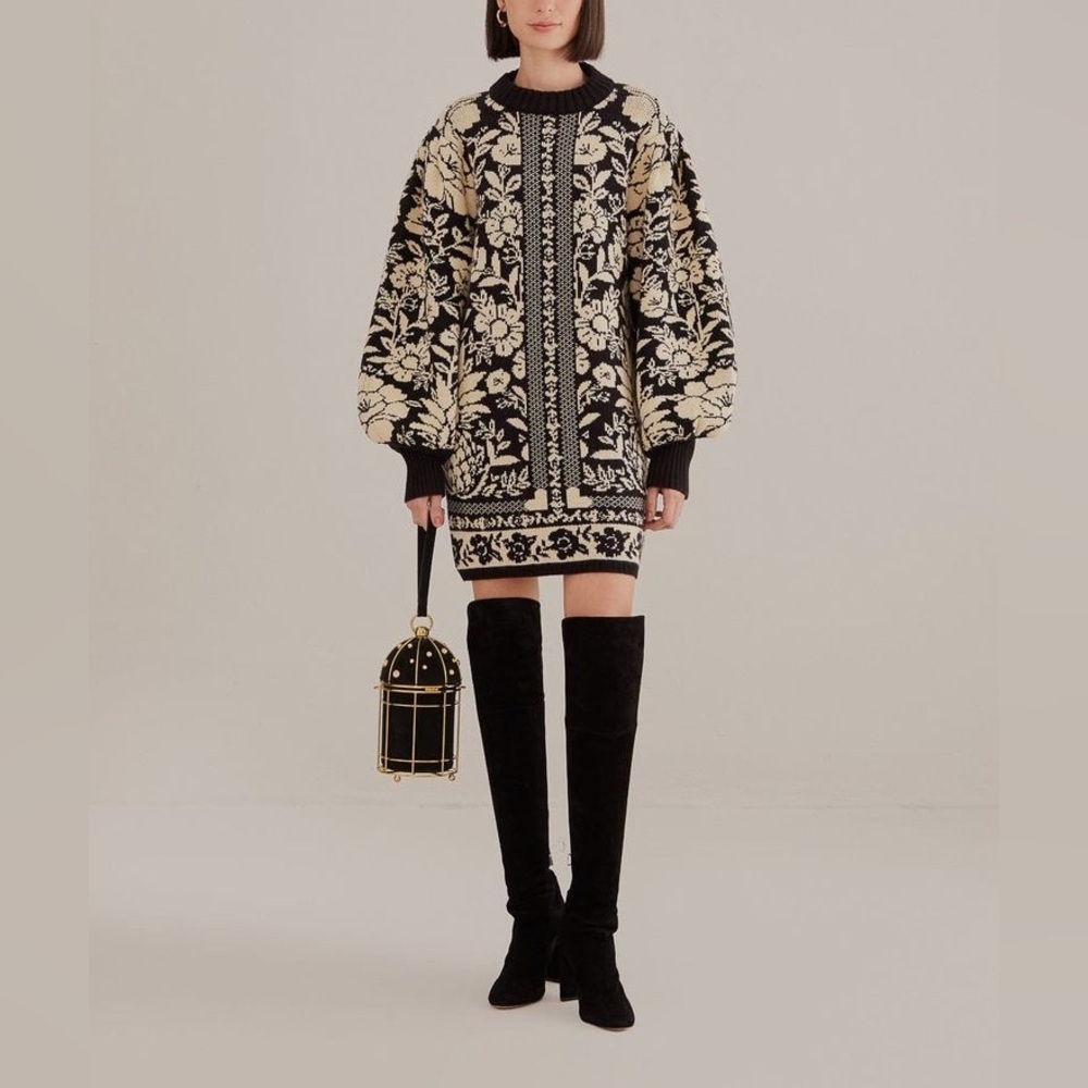 FARM Rio Pineapple Garden Mini Knit Dress Size S